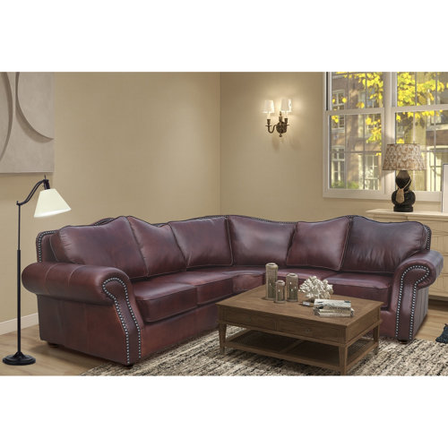 Sofa  2 Piece Leather Sectional Wayfair